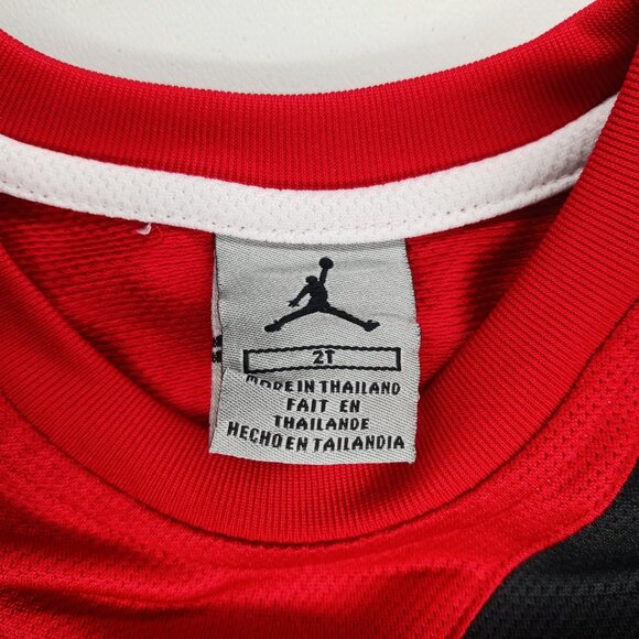 Air Jordan Jumpman Toddler Mesh Basketball Jersey Size 2T Red Black Sleeveless - Picture 7 of 9